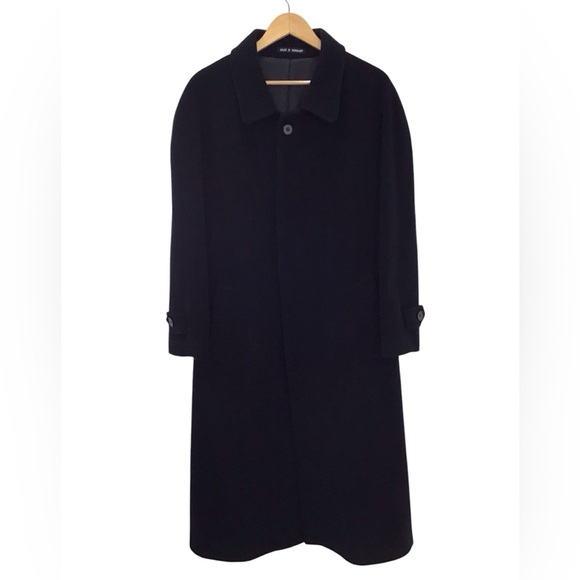 Alfani Macys Men’s Store Black Wool Cashmere Long Coat - Picture 1 of 9